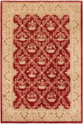 handmade Transitional Kafkaz Red Gold Hand Knotted RECTANGLE 100% WOOL area rug 10 x 14